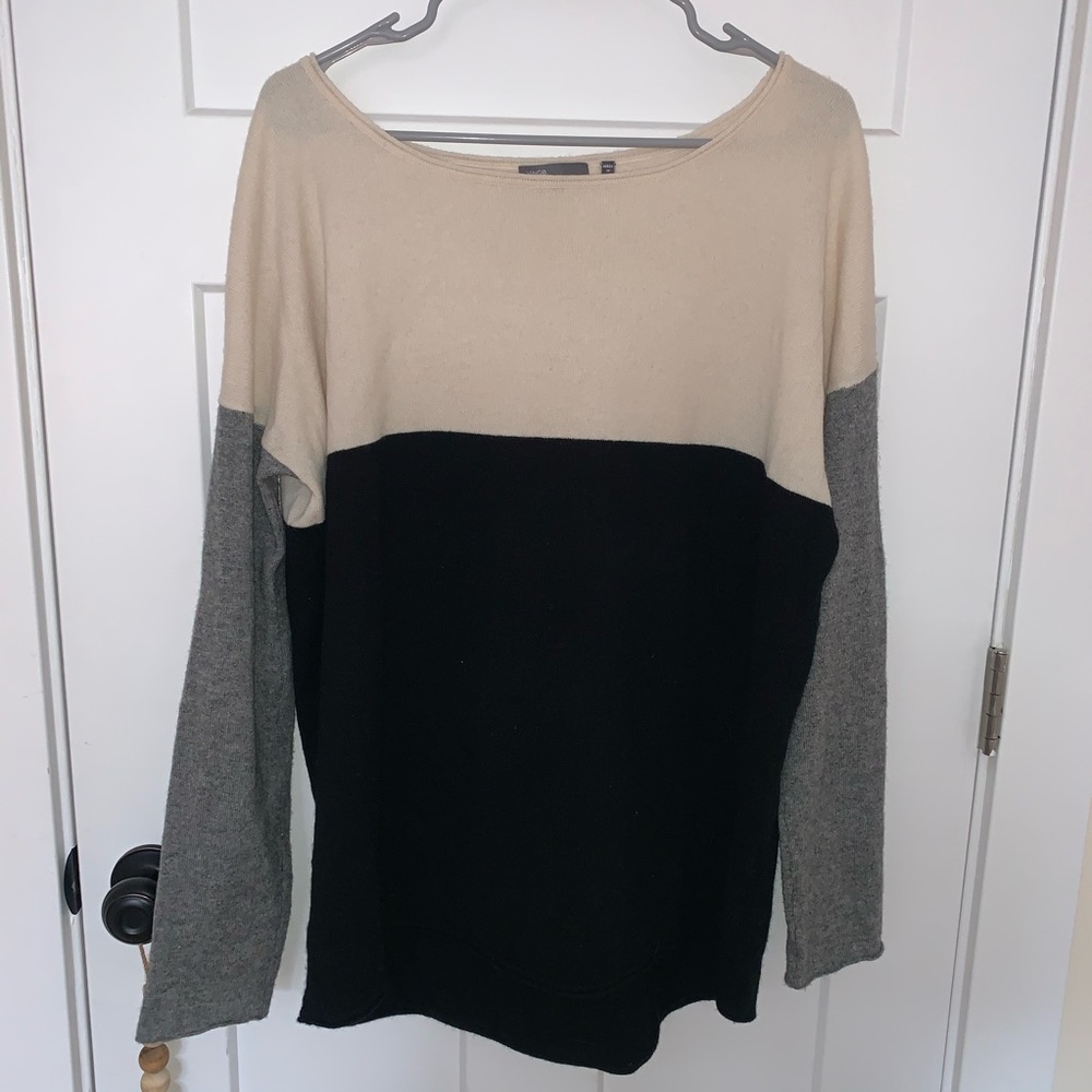 Vince Colorblock Sweater Wool Cashmere Blend